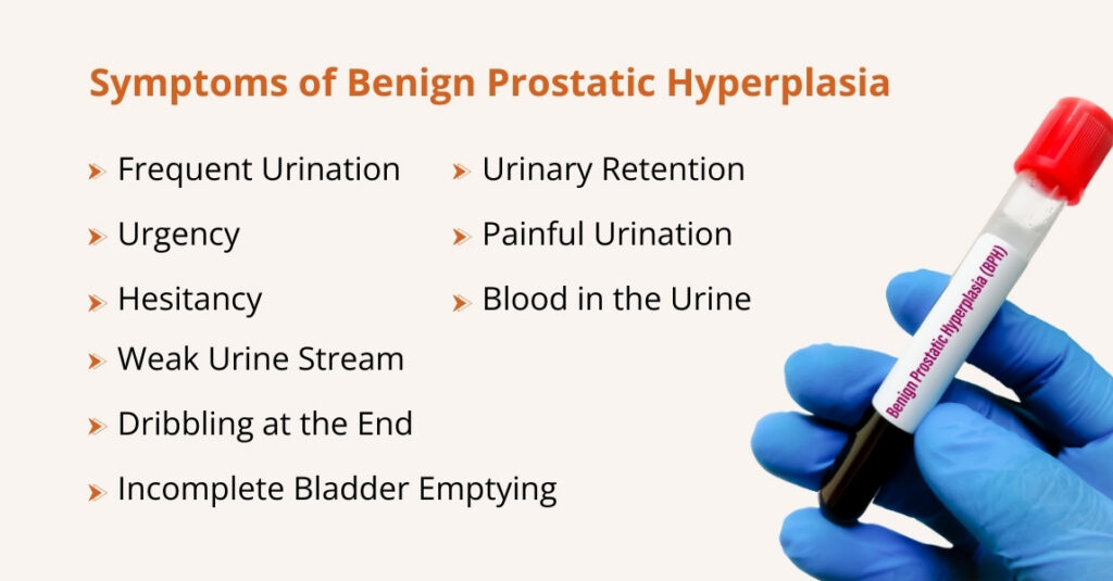 what are the symptoms of benign prostatic hyperplasia